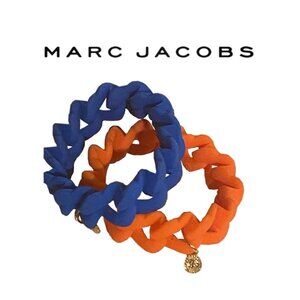 NWT! Marc by Marc Jacobs KATIE Silicone Stretch Rubber Chain Bracelets 💙🧡